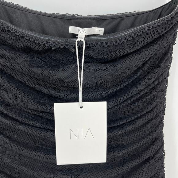 NIA | NWT Santal Dress in Black Strapless A-line Midi XS - Picture 4 of 13